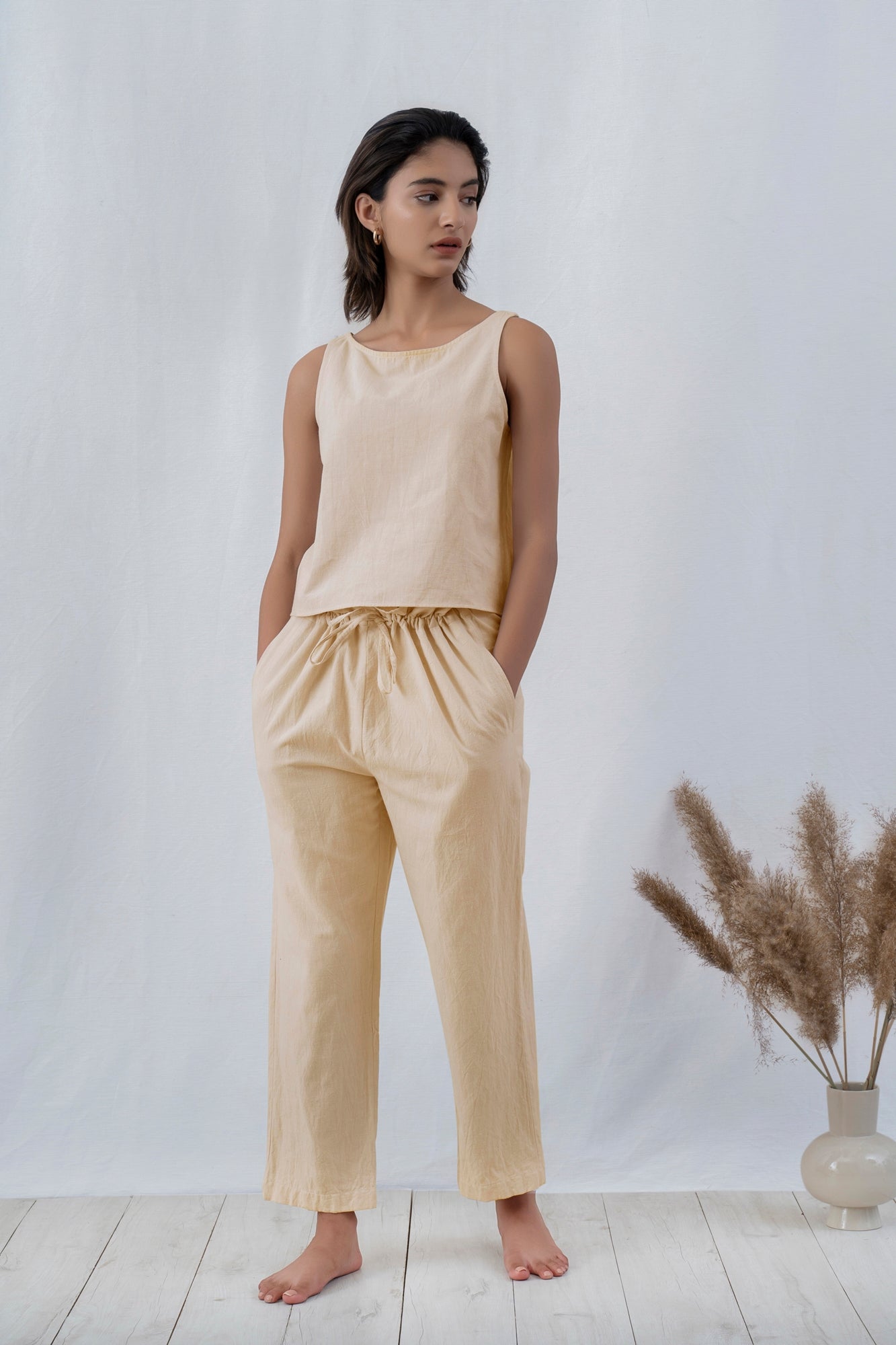 Paperbag Linen Wide Leg Trousers Clothing in Ombré Blue  Get great deals  at JustFab